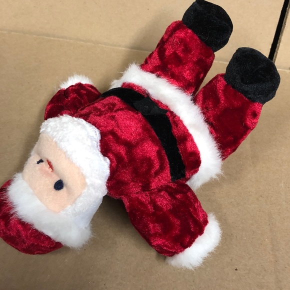 Velvet Plush & fur Santa Claus Doll 8" long, sitting, New in package Vintage - Picture 4 of 6